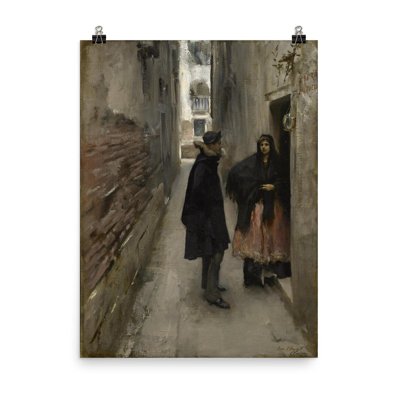 A Street in Venice by John Singer Sargent, 1880 poster on a plain backdrop in size 8