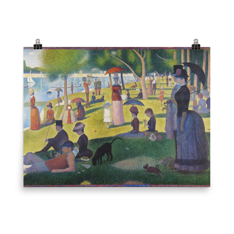 A Sunday Afternoon on La Grande Jatte  Seurat 1884 poster on a plain backdrop in size 8