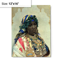 A Tangerian Beauty by José Tapiró Y Baró metal print on a plain backdrop in size 12"x16".