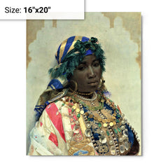 A Tangerian Beauty by José Tapiró Y Baró metal print on a plain backdrop in size 16"x20".