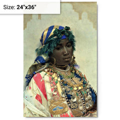 A Tangerian Beauty by José Tapiró Y Baró metal print on a plain backdrop in size 24"x36".