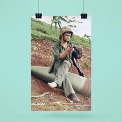 A US Marine Clearing His Boot on a 16” Naval Artillery Shell, Saipan, June 1944 poster 6