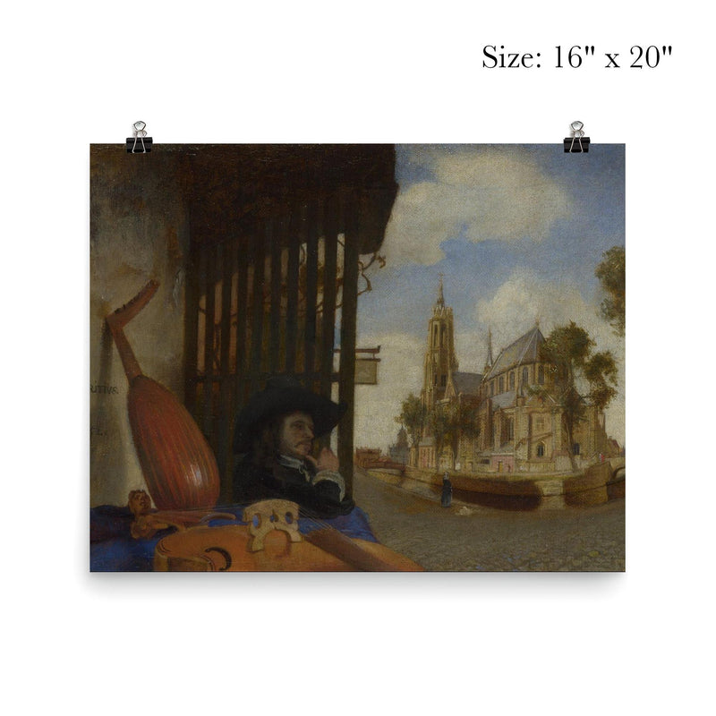 A View of Delft with a Musical Instrument Seller's Stall by Carel Fabritius poster 2