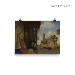 A View of Delft with a Musical Instrument Seller's Stall by Carel Fabritius poster 3