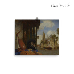 A View of Delft with a Musical Instrument Seller's Stall by Carel Fabritius poster 4