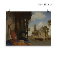 A View of Delft with a Musical Instrument Seller's Stall by Carel Fabritius poster 5
