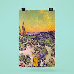 A Walk at Twilight by Vincent van Gogh poster 6