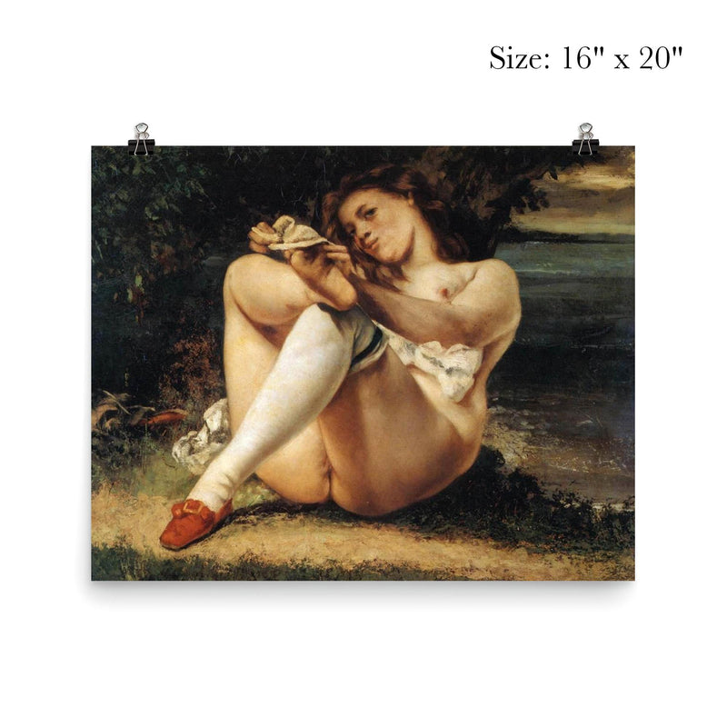 A Woman with White Stockings by Gustave Courbet poster 2