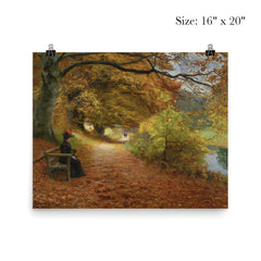 A Wooded Path in Autumn by Hans Andersen Brendekilde, 1902 poster 2