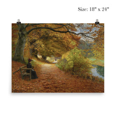 A Wooded Path in Autumn by Hans Andersen Brendekilde, 1902 poster 5