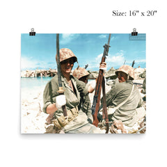 A Wounded Marine Exhibiting a Japanese Sword, Tarawa, November 1943 poster 2