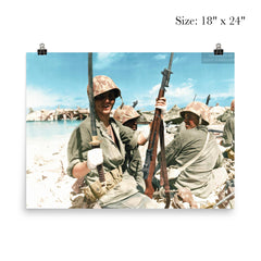 A Wounded Marine Exhibiting a Japanese Sword, Tarawa, November 1943 poster 5