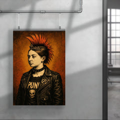 A young Queen Victoria depicted as a punk rocker with a mohawk and leather jacket poster 4
