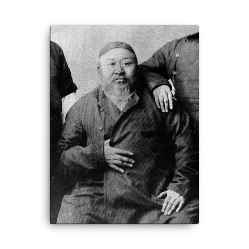 Abai Qunanbaiuly canvas print on a plain backdrop in size 18