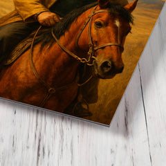 Abai Qunanbaiuly on the Kazakh steppe metal print mockup
