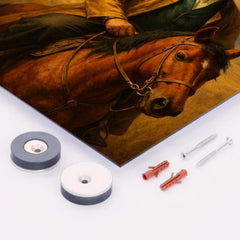 Abai Qunanbaiuly on the Kazakh steppe metal print mockup