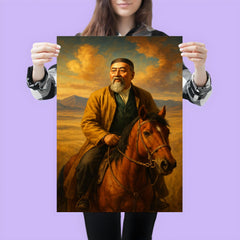 Abai Qunanbaiuly on the Kazakh steppe poster 3