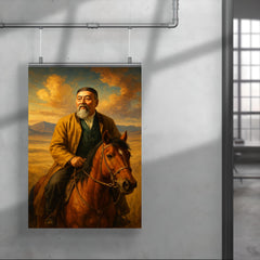 Abai Qunanbaiuly on the Kazakh steppe poster 4