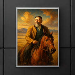 Abai Qunanbaiuly on the Kazakh steppe poster 5