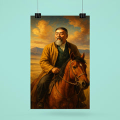 Abai Qunanbaiuly on the Kazakh steppe poster 6