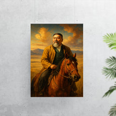 Abai Qunanbaiuly on the Kazakh steppe poster 7