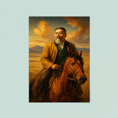 Abai Qunanbaiuly on the Kazakh steppe poster 8