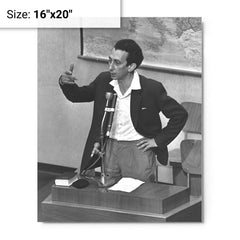 Abba Kovner metal print on a plain backdrop in size 16"x20".