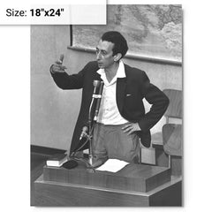 Abba Kovner metal print on a plain backdrop in size 18"x24".