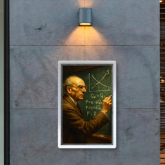 Abba Lerner chalking market equations poster 2
