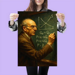 Abba Lerner chalking market equations poster 3