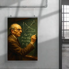 Abba Lerner chalking market equations poster 4