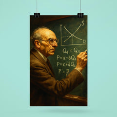 Abba Lerner chalking market equations poster 6