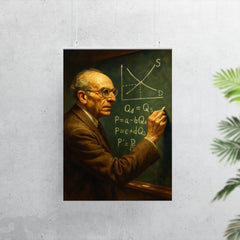 Abba Lerner chalking market equations poster 7