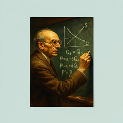 Abba Lerner chalking market equations poster 8