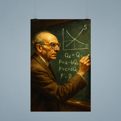 Abba Lerner chalking market equations poster 9