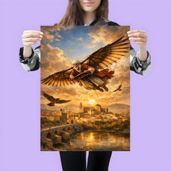Abbas Ibn Firnas gliding experiment over Cordoba poster 3
