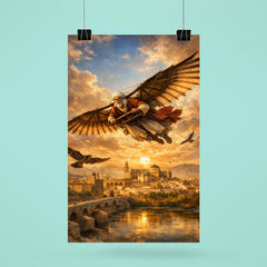 Abbas Ibn Firnas gliding experiment over Cordoba poster 6