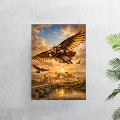 Abbas Ibn Firnas gliding experiment over Cordoba poster 7