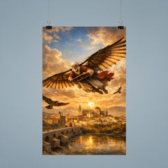 Abbas Ibn Firnas gliding experiment over Cordoba poster 9
