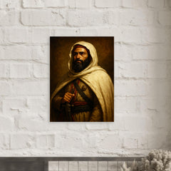 Abd al Qadir of Algeria dignified resistance portrait metal print mockup