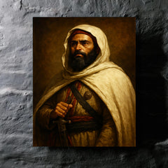 Abd al Qadir of Algeria dignified resistance portrait metal print mockup