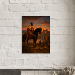 Abd al Rahman I founding Córdoba at dusk metal print mockup