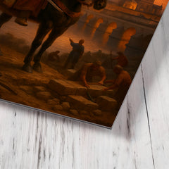 Abd al Rahman I founding Córdoba at dusk metal print mockup