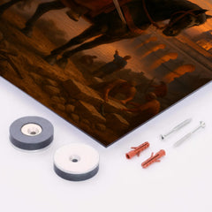 Abd al Rahman I founding Córdoba at dusk metal print mockup