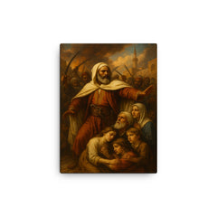 Abd el Kader protecting Christians in Damascus canvas print on a plain backdrop in size 12"x16".