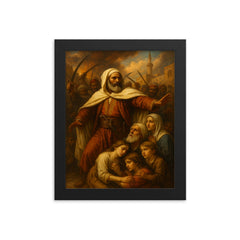 Abd el Kader protecting Christians in Damascus framed print on a plain backdrop in size 8"x10".