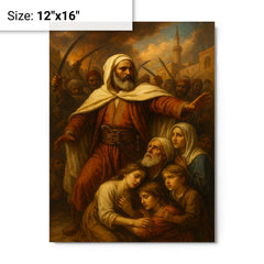 Abd el Kader protecting Christians in Damascus metal print on a plain backdrop in size 12"x16".