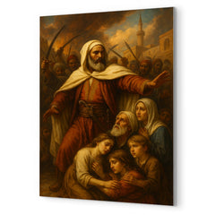 Abd el Kader protecting Christians in Damascus metal print mockup