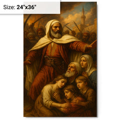 Abd el Kader protecting Christians in Damascus metal print on a plain backdrop in size 24"x36".