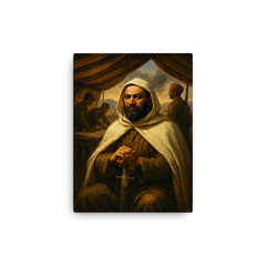 Abd el Krim at the Rif War command tent canvas print on a plain backdrop in size 12"x16".